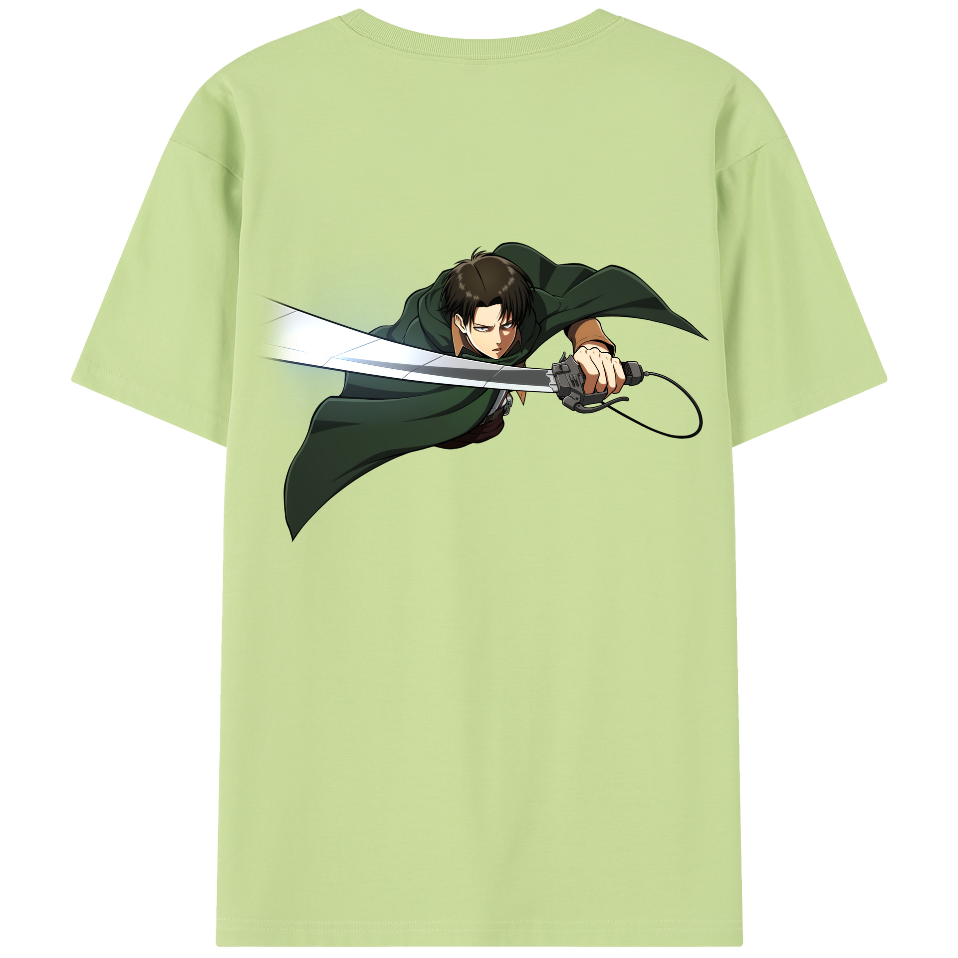 （画像用） 進撃の巨人 リヴァイ·アッカーマン Attack on Titan Levi Ackerman 綿100％半袖Tシャツ（背面プリント）